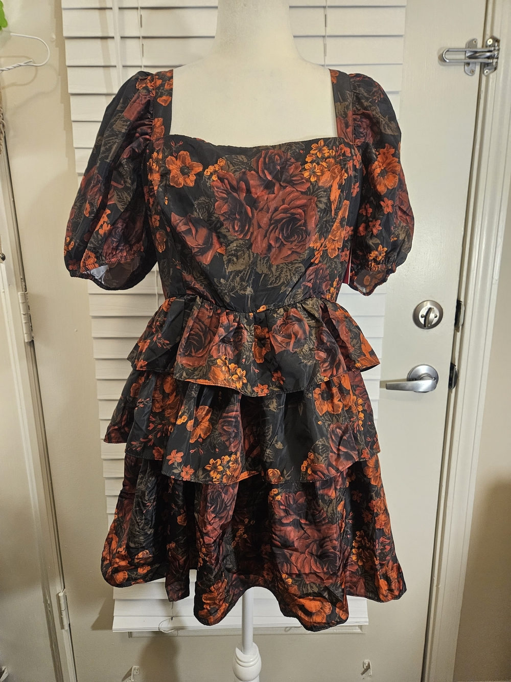 NWT BuddyLove Romeo Floral Puff Sleeve Mini Dress Size Large